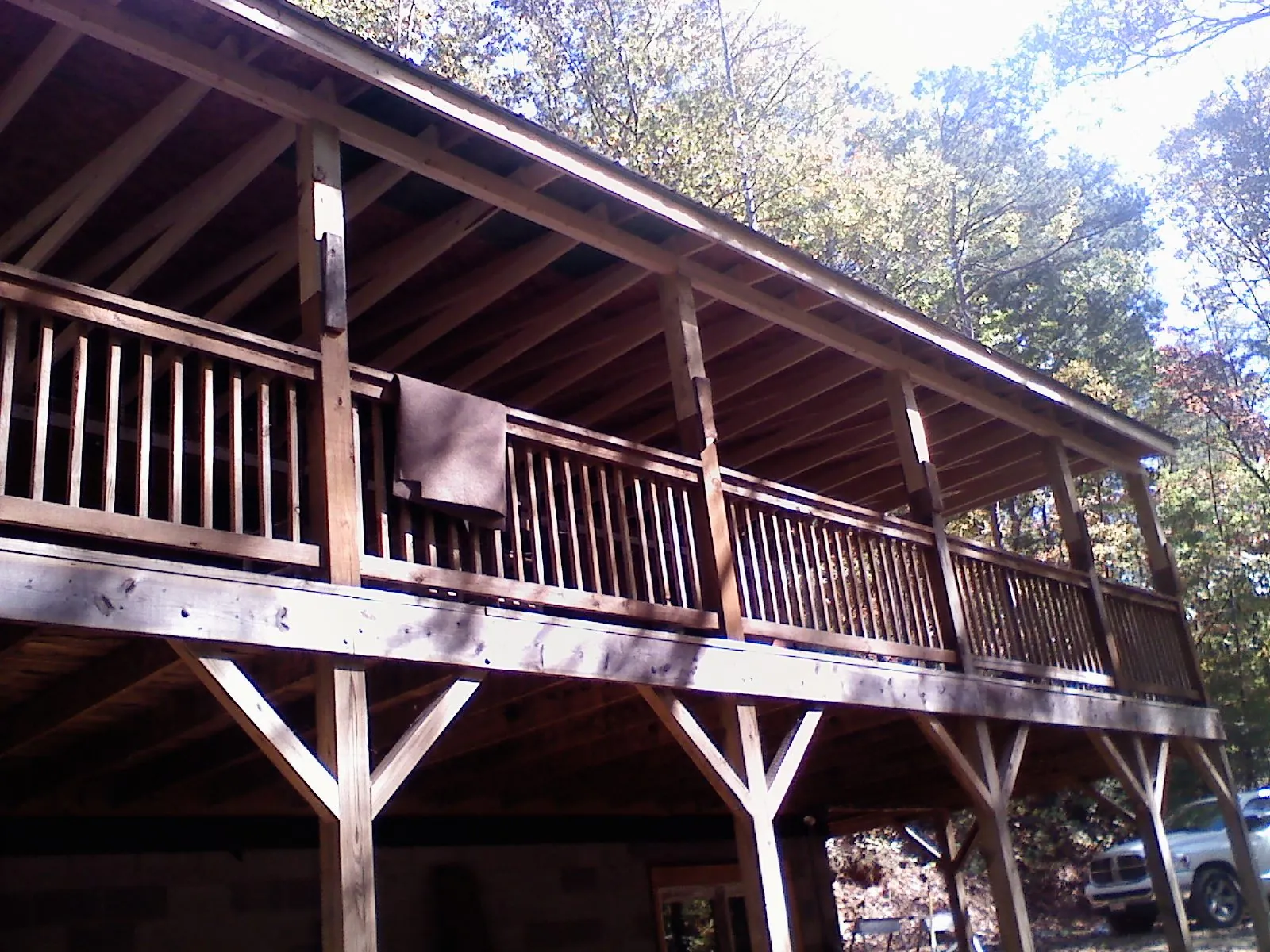Timber framing under a new elevated porch and deck — Roof Leak Repair in Gueydan by Roofing Brothers